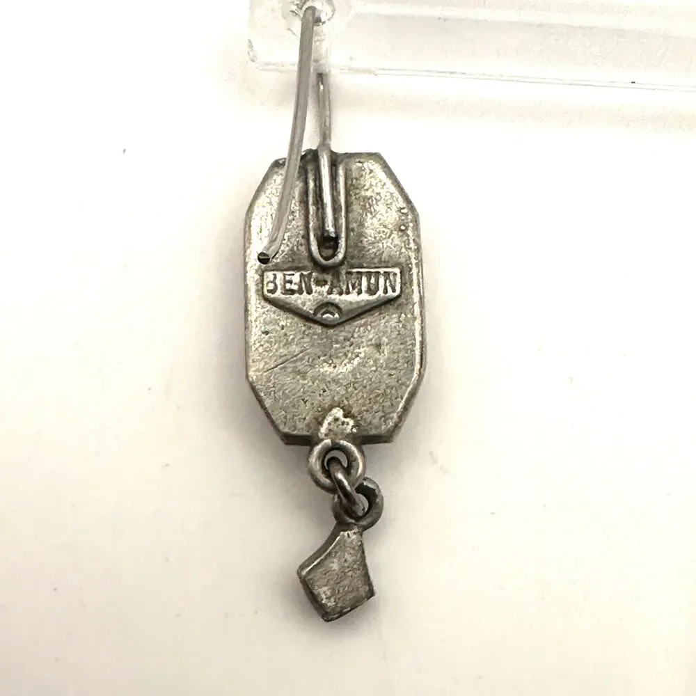 Ben Amun Earring Retro Vintage Signed Dangle Drop Art Deco Jewelry
